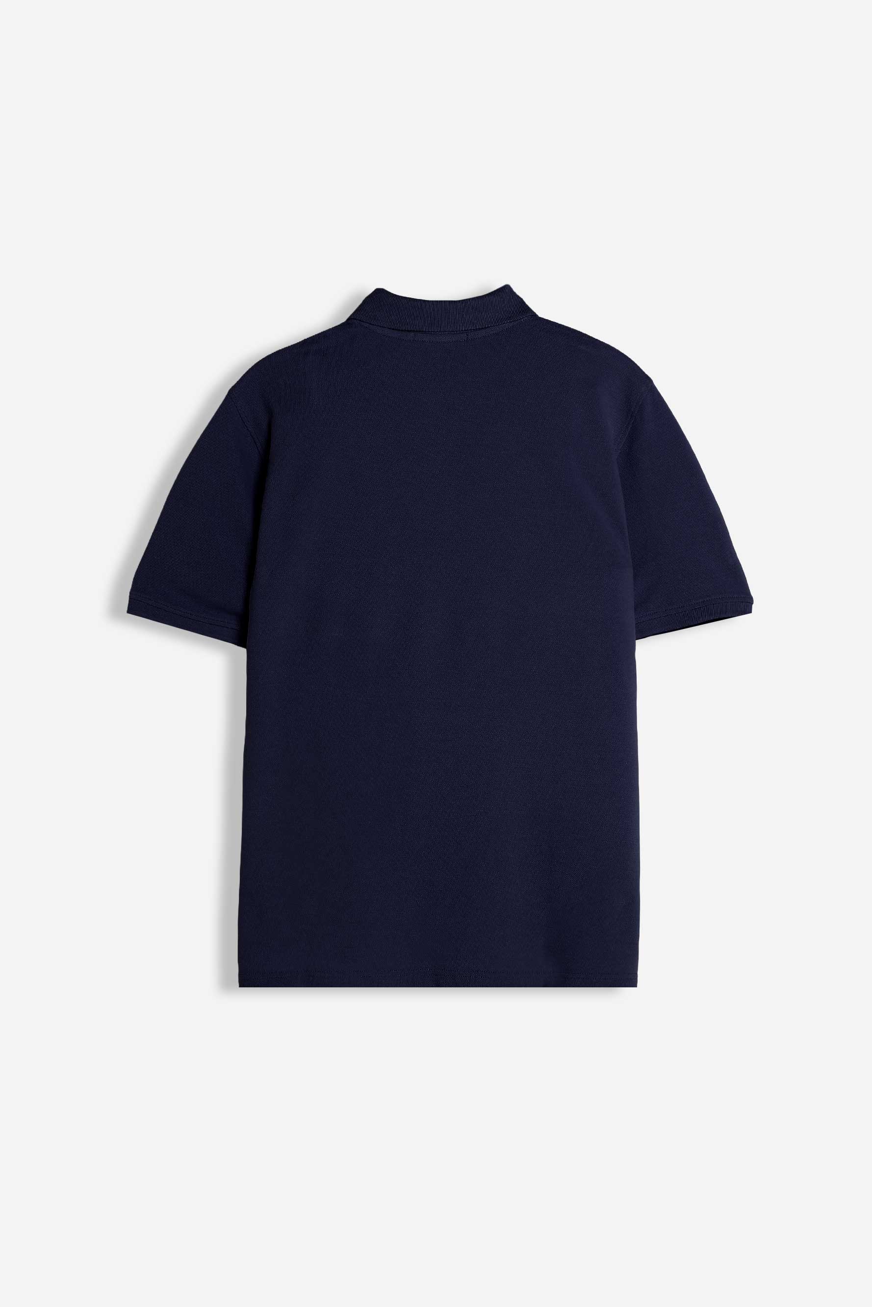 POLO PIQUET BASIC TINTA UNITA E LOGO BLEU