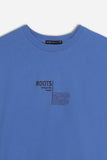 T-SHIRT GIROCOLLO STAMPATA MANICA LUNGA AZZURRO