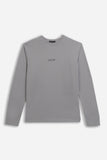 T-SHIRT GIROCOLLO STAMPATA MANICA LUNGA GRIGIO MEDIO