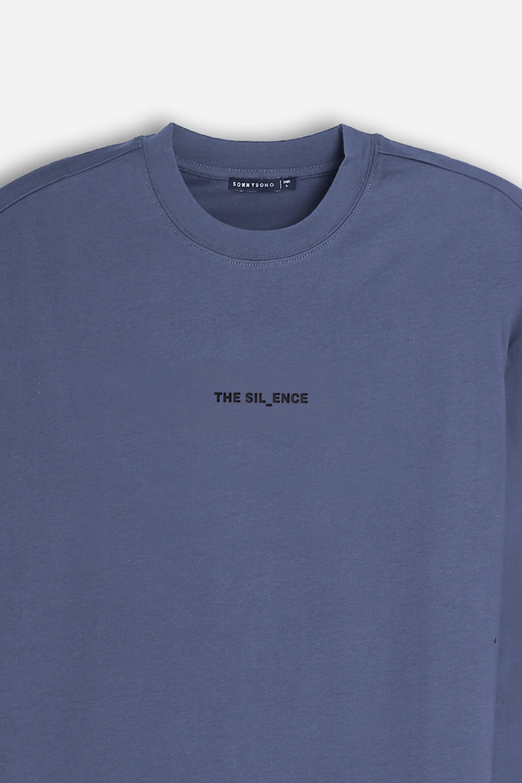 T-SHIRT GIROCOLLO STAMPATA MANICA LUNGA POLVERE