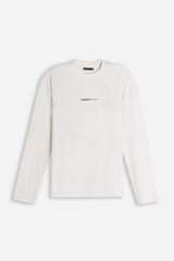T-SHIRT GIROCOLLO CON LOGO MANICA LUNGA GESSO