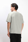 T-SHIRT GIROCOLLO OVER FIT GRIGIO