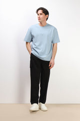 T-SHIRT GIROCOLLO OVER FIT POLVERE