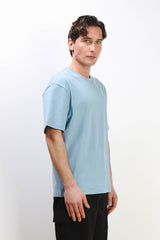 T-SHIRT GIROCOLLO OVER FIT POLVERE