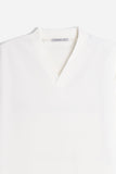 T-SHIRT SCOLLO A V OVER FIT GESSO