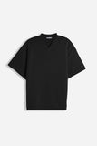 T-SHIRT SCOLLO A V OVER FIT NERO