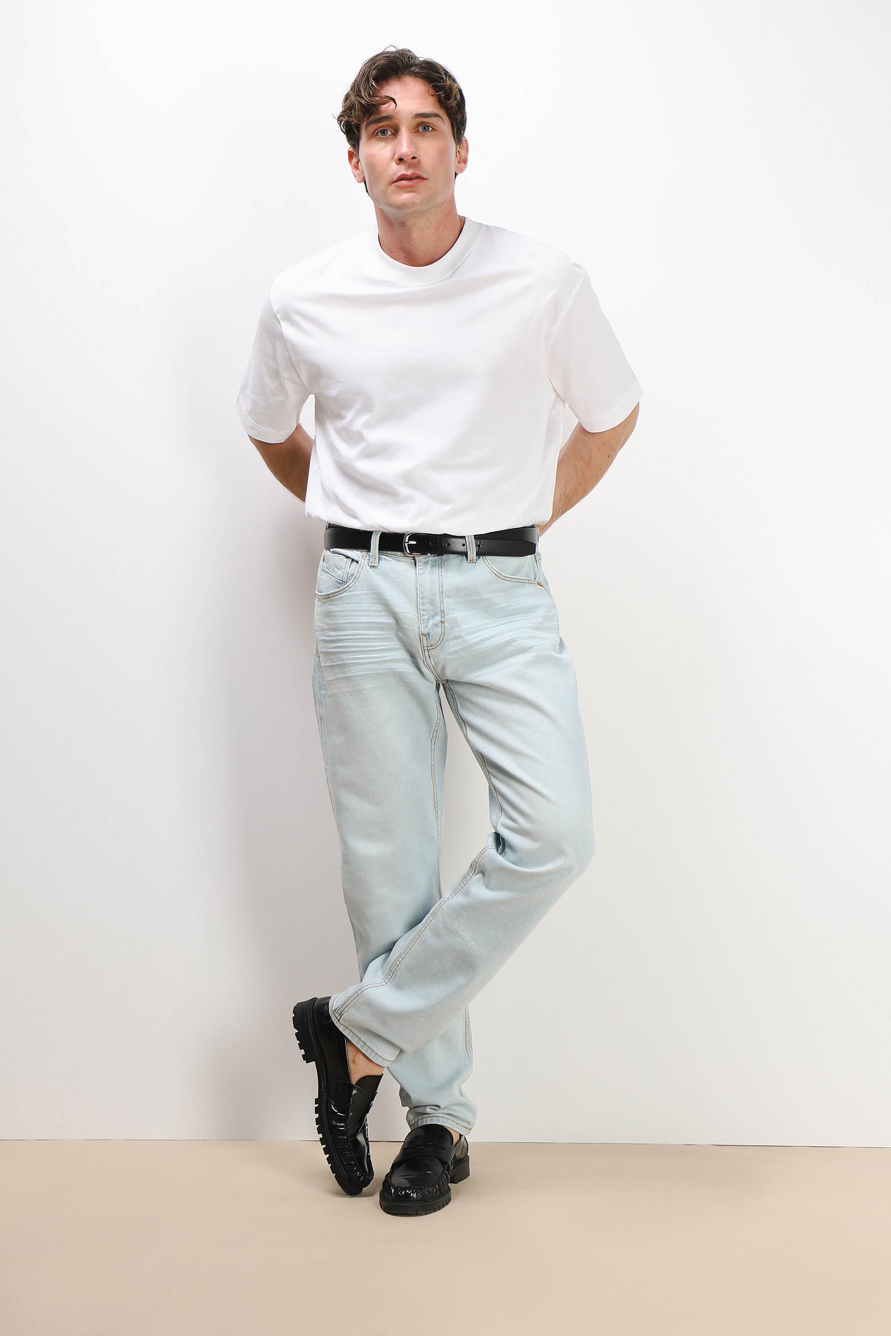 T-SHIRT GIROCOLLO IN COTONE MERCERIZZATO BIANCO