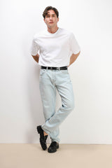 T-SHIRT GIROCOLLO IN COTONE MERCERIZZATO BIANCO
