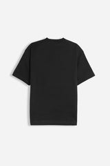 T-SHIRT GIROCOLLO IN COTONE MERCERIZZATO NERO
