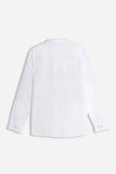 CAMICIA COLLO COREANO COTONE SLUB BIANCO