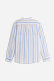 CAMICIA COLLO COREANO COTONE SLUB F AZZURRO