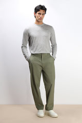 MAGLIA IN COTONE SLUB E TASCHINO GRIGIO MEDIO
