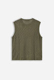 T-SHIRT GIROCOLLO SMANICATA IN MAGLINA VERDE MILITARE