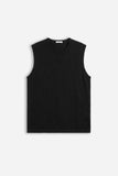T-SHIRT GIROCOLLO SMANICATA IN MAGLINA NERO