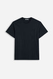 T-SHIRT GIROCOLLO CON TRAMA IN RILIEVO E TASCHINO BLEU