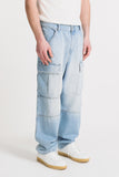 JEANS CARGO MODELLO BAGGY CELESTE - Sonnybono