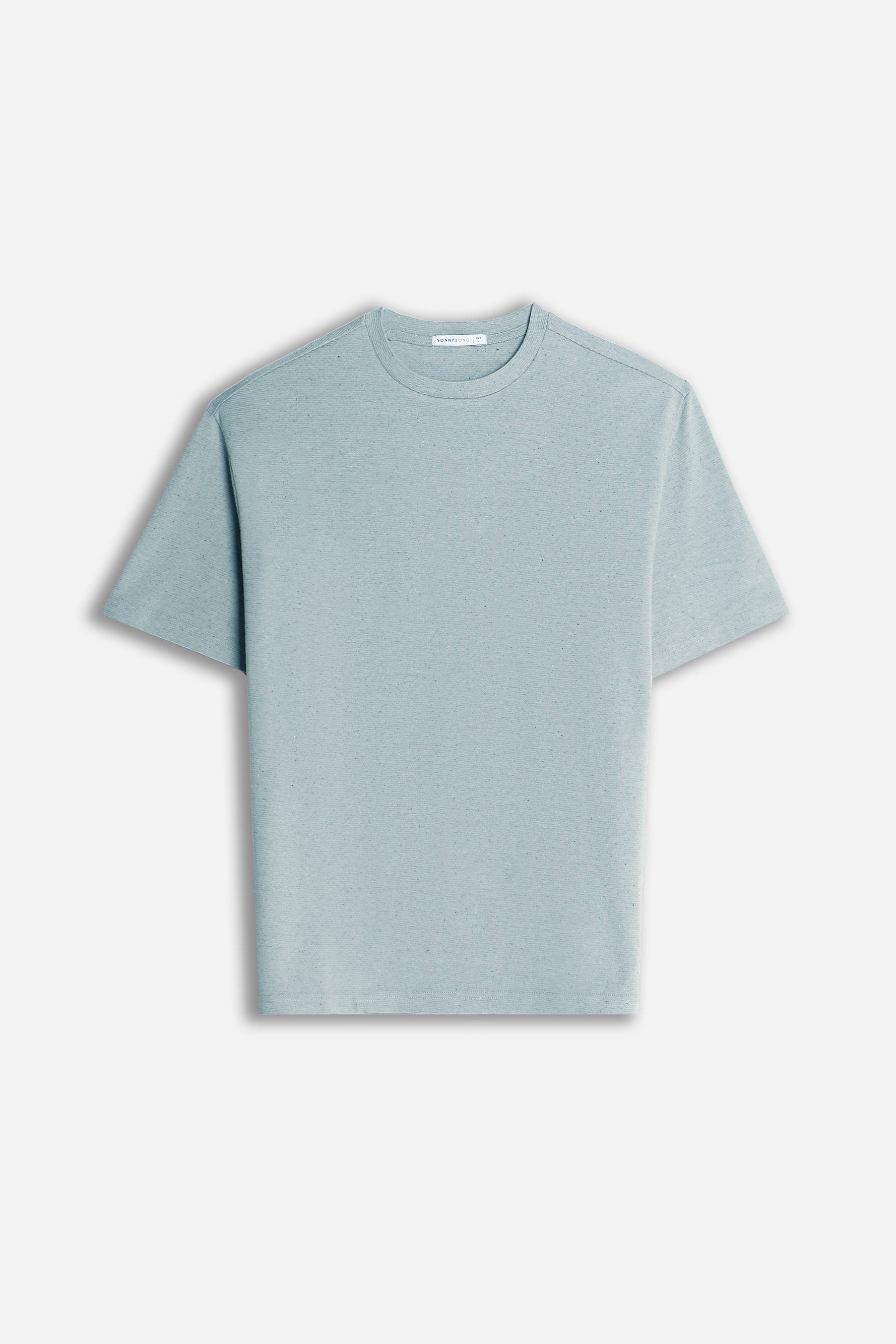 T-SHIRT GIROCOLLO IN JERSEY EFFETTO FIAMMATO CIELO