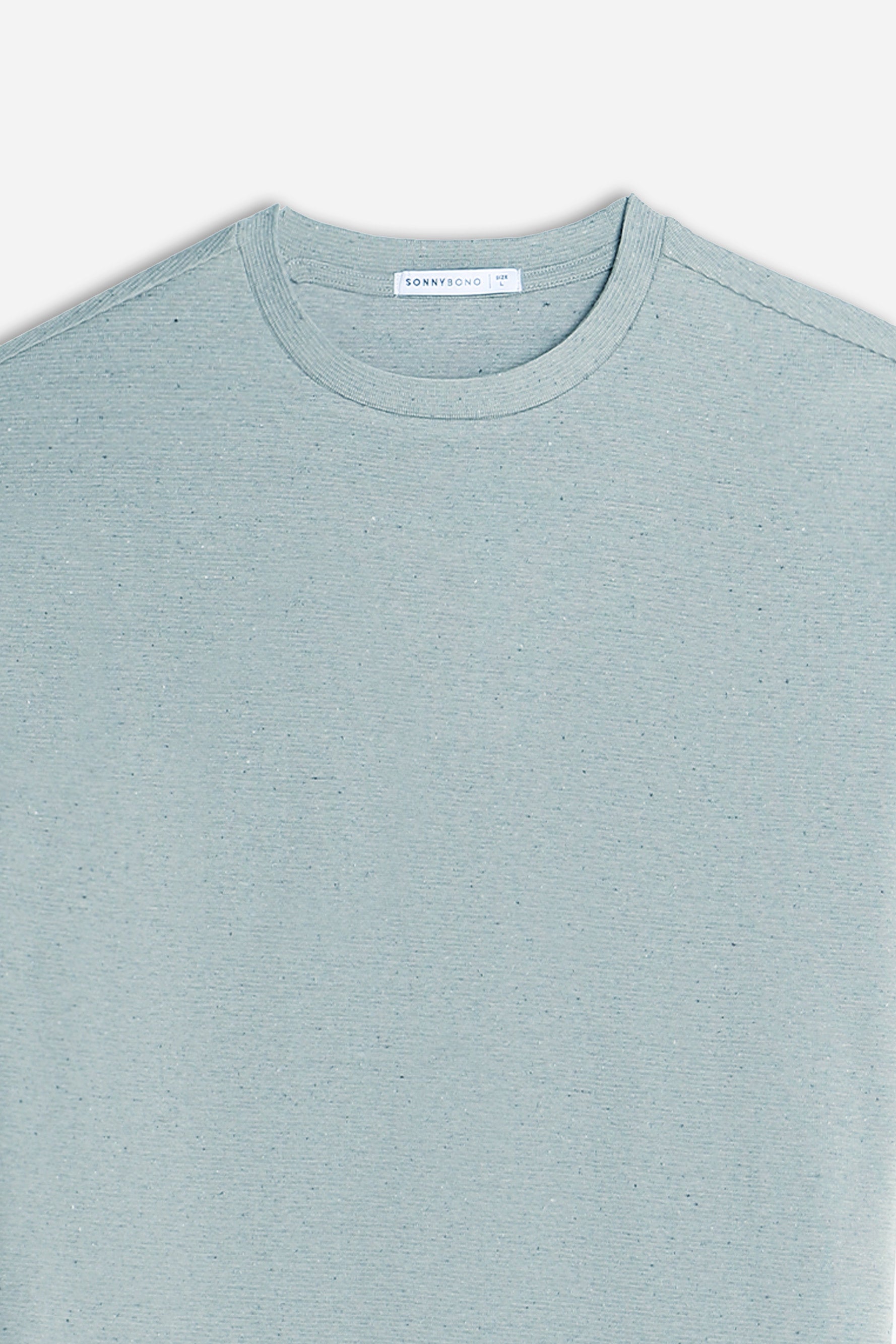 T-SHIRT GIROCOLLO IN JERSEY EFFETTO FIAMMATO CIELO