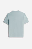 T-SHIRT GIROCOLLO IN JERSEY EFFETTO FIAMMATO CIELO