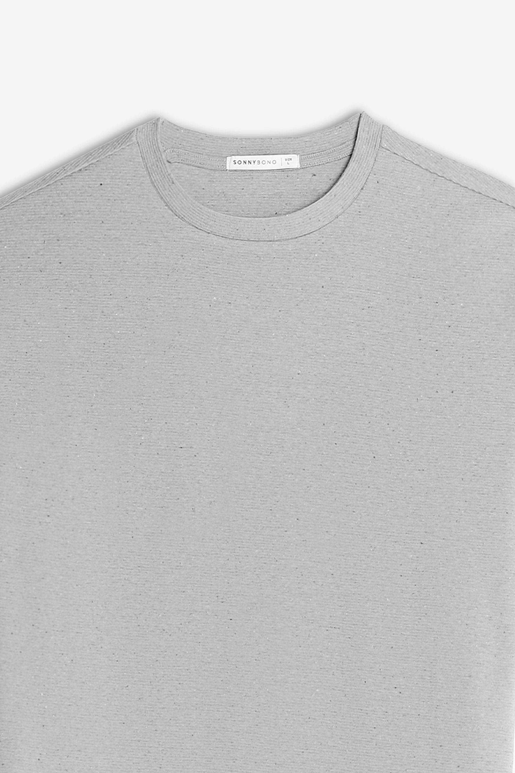 T-SHIRT GIROCOLLO IN JERSEY EFFETTO FIAMMATO M GRIGIO