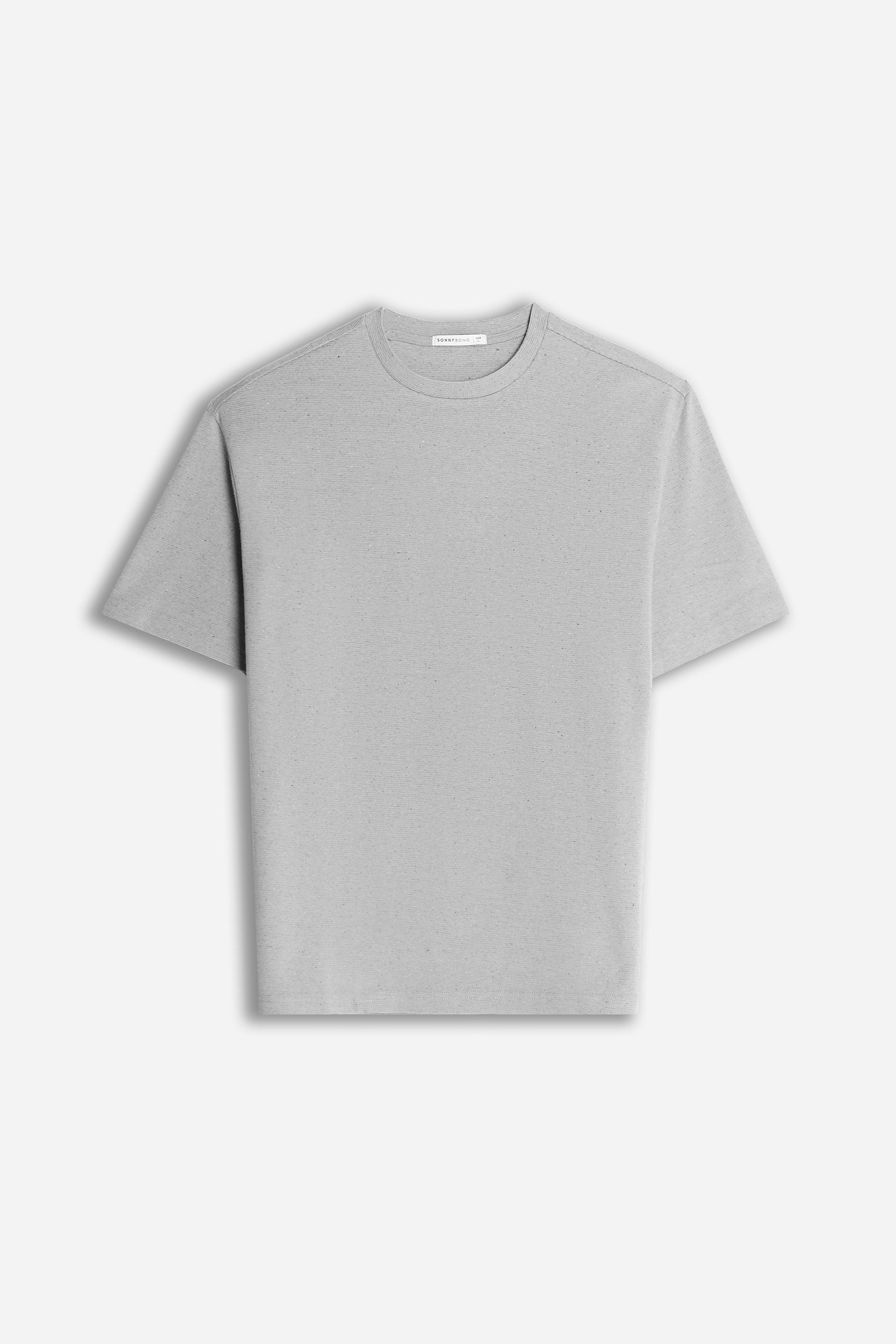 T-SHIRT GIROCOLLO IN JERSEY EFFETTO FIAMMATO M GRIGIO
