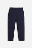 PANTALONE IN TWILL CON ELASTICO NEI FIANCHI BLEU
