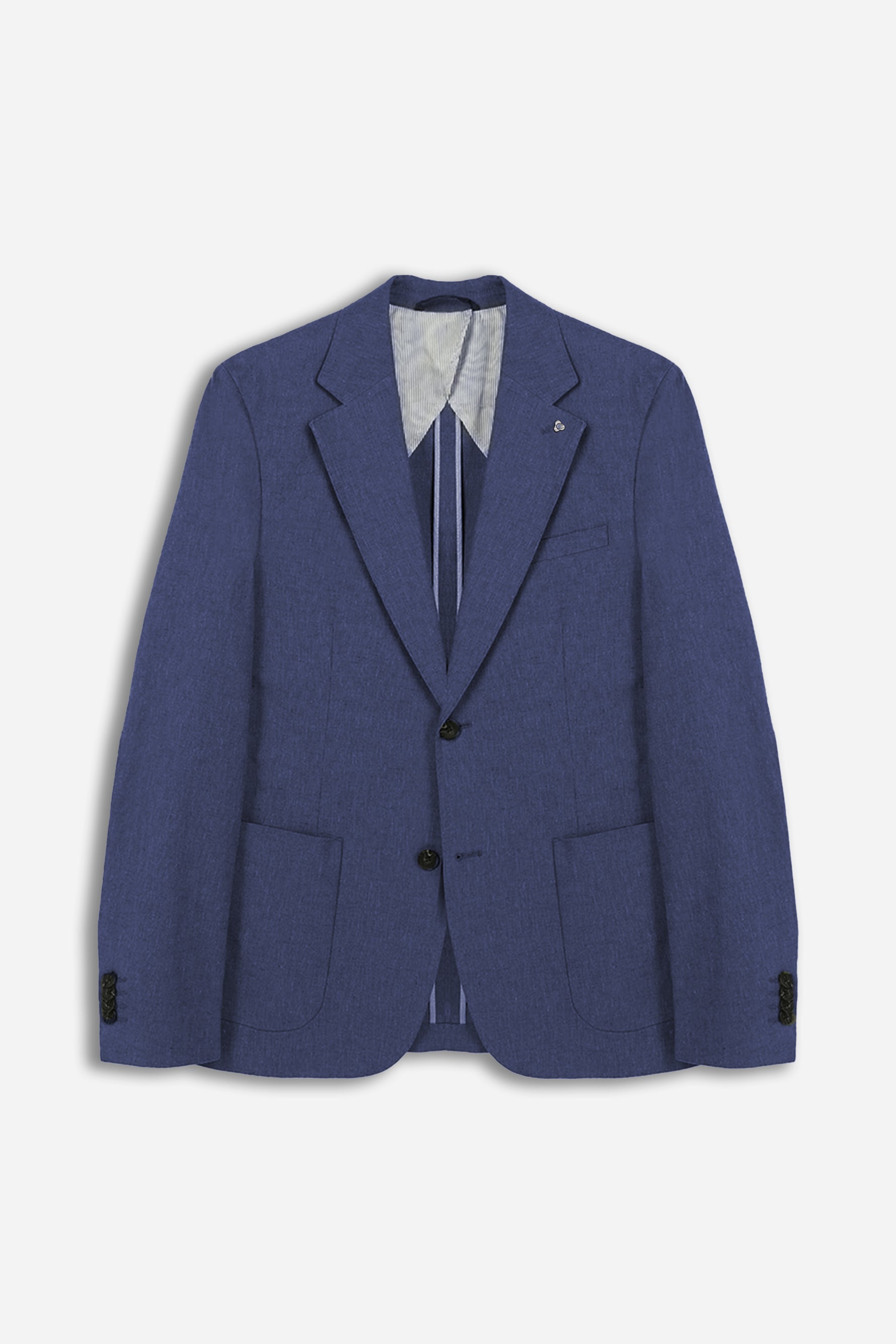 Misto Lino Uomo Vestito Lino Blu Mirra – Abito Gessato In Misto