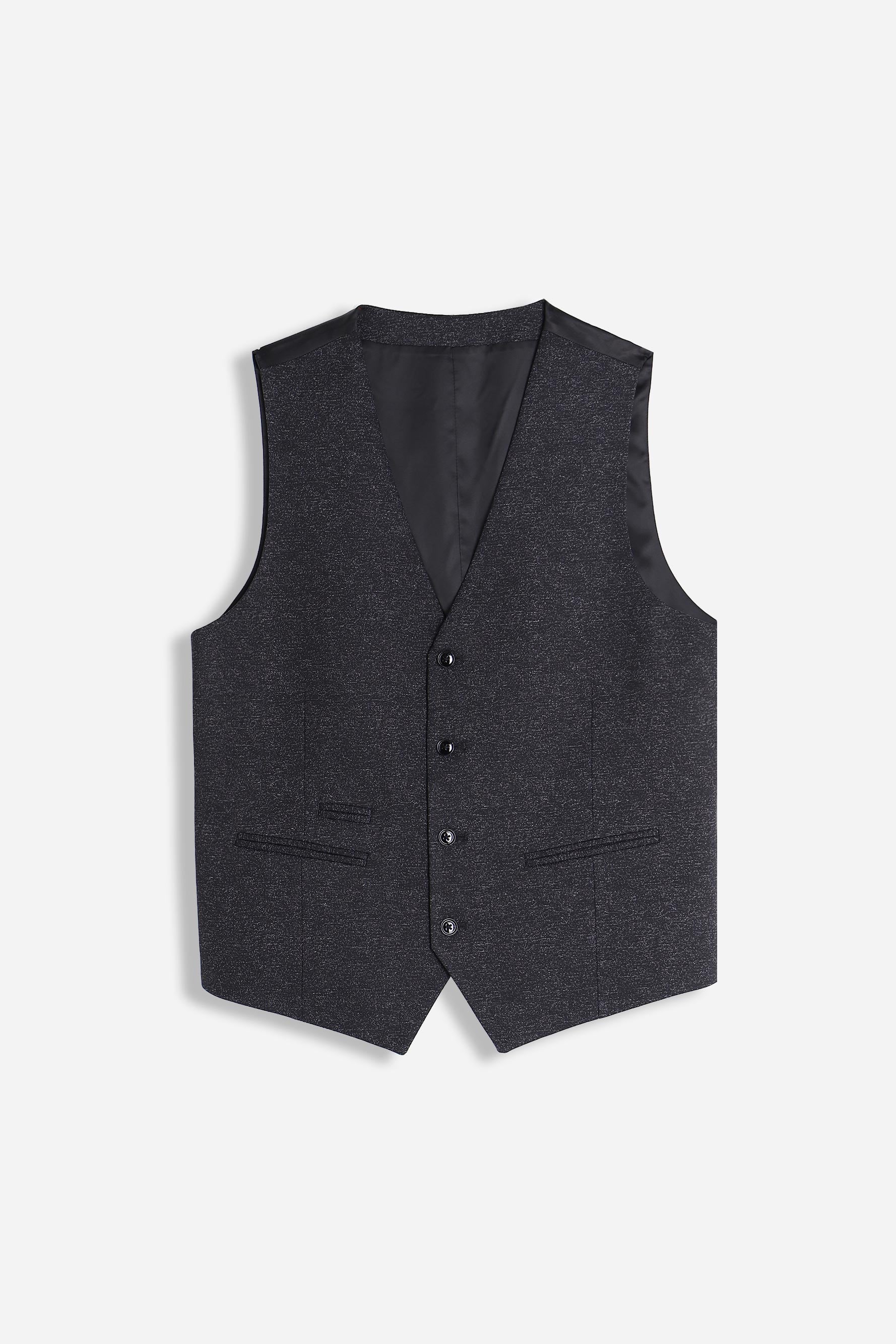 Gilet uomo in punto Milano nero regular fit Sonny Bono vista frontale