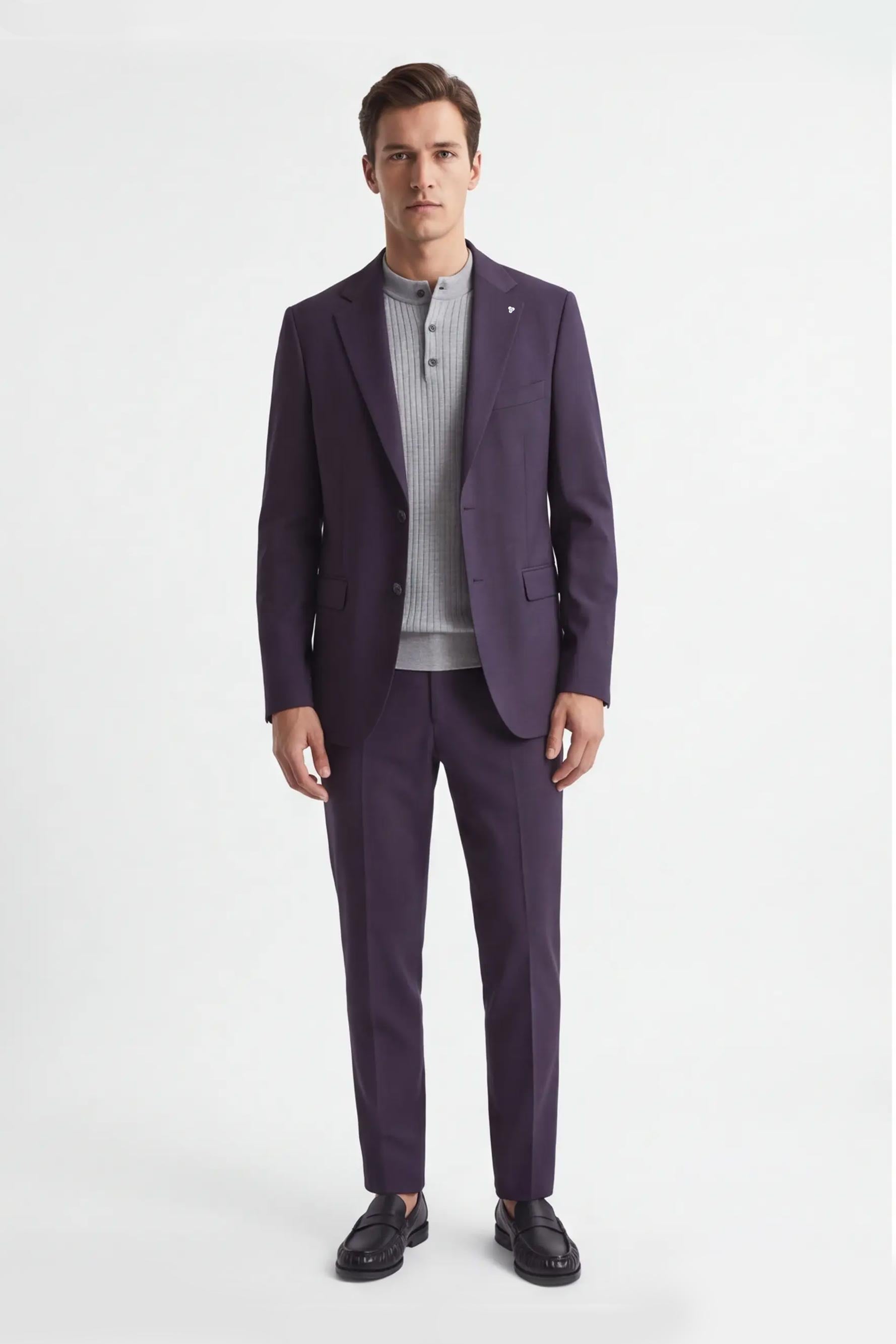 Giacca da abito uomo vinaccia elegante vista frontale – Sonny Bono