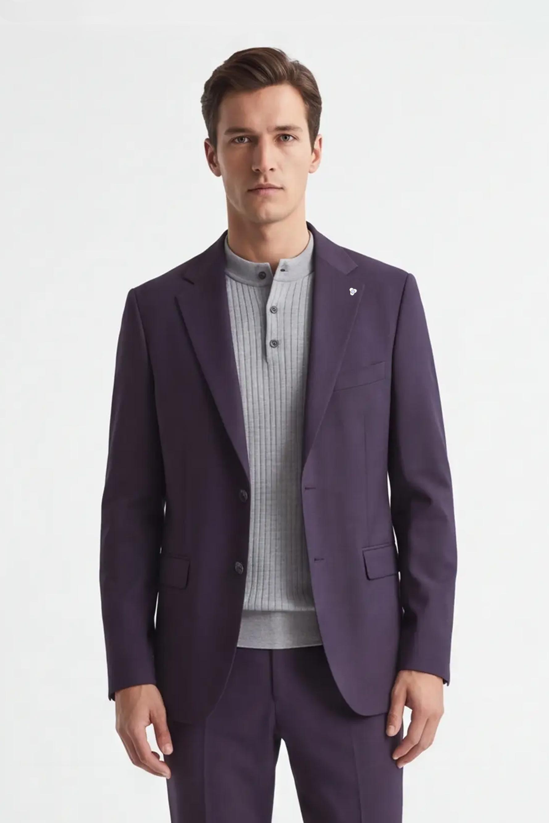 Giacca da abito uomo vinaccia elegante vista frontale – Sonny Bono