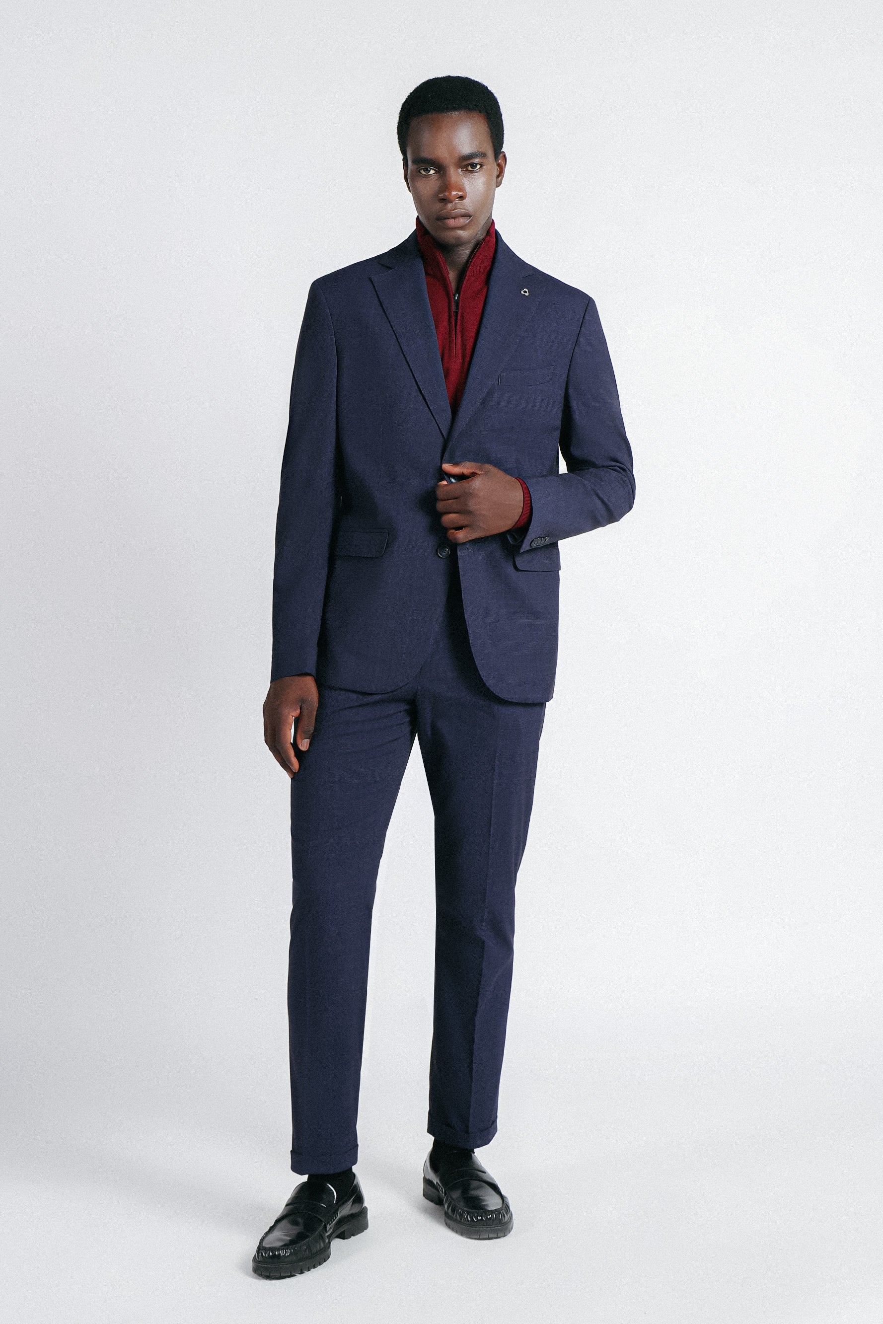 PANTALONE DA ABITO A QUADRI BLEU - Sonnybono