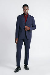 PANTALONE DA ABITO A QUADRI BLEU