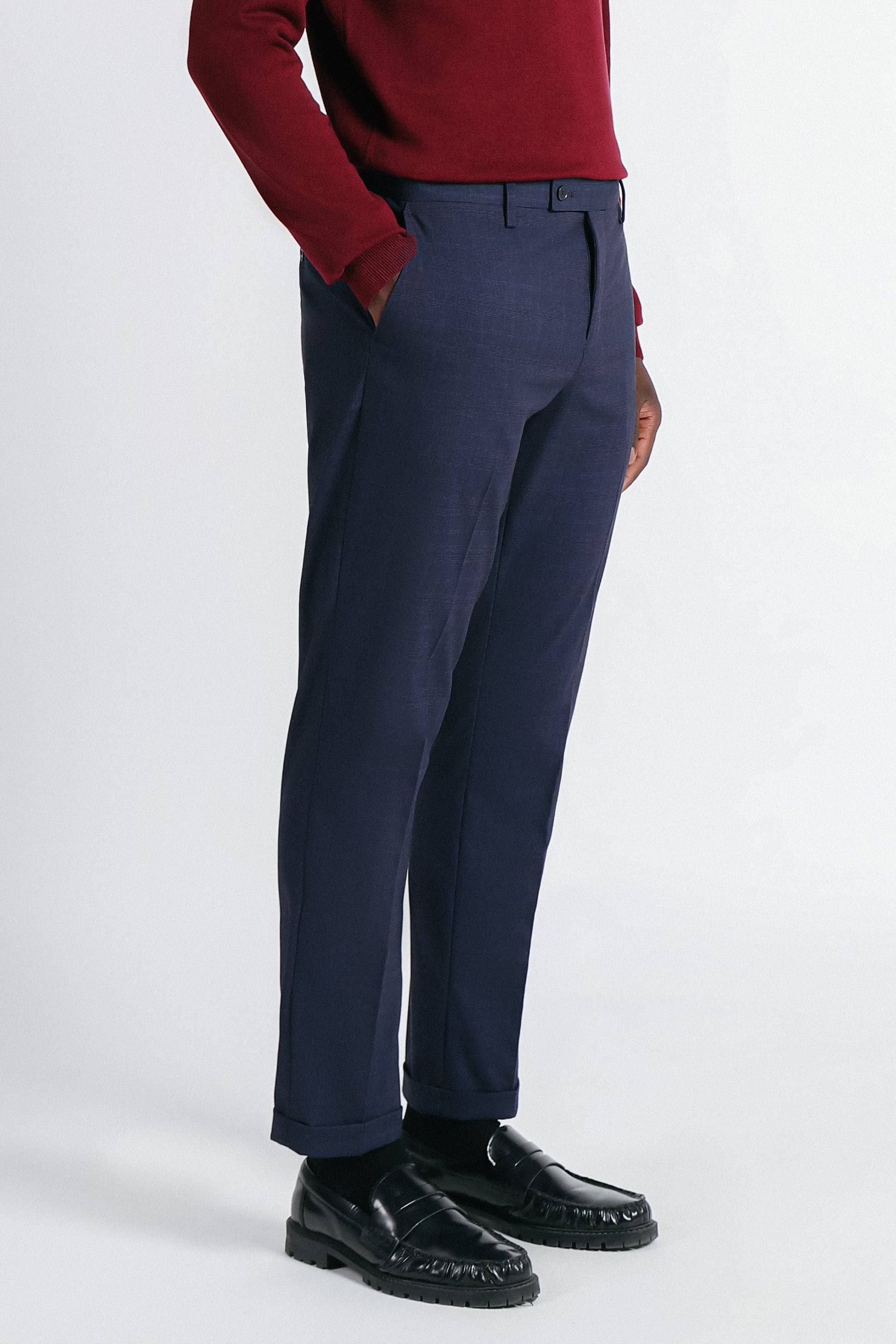 PANTALONE DA ABITO A QUADRI BLEU - Sonnybono