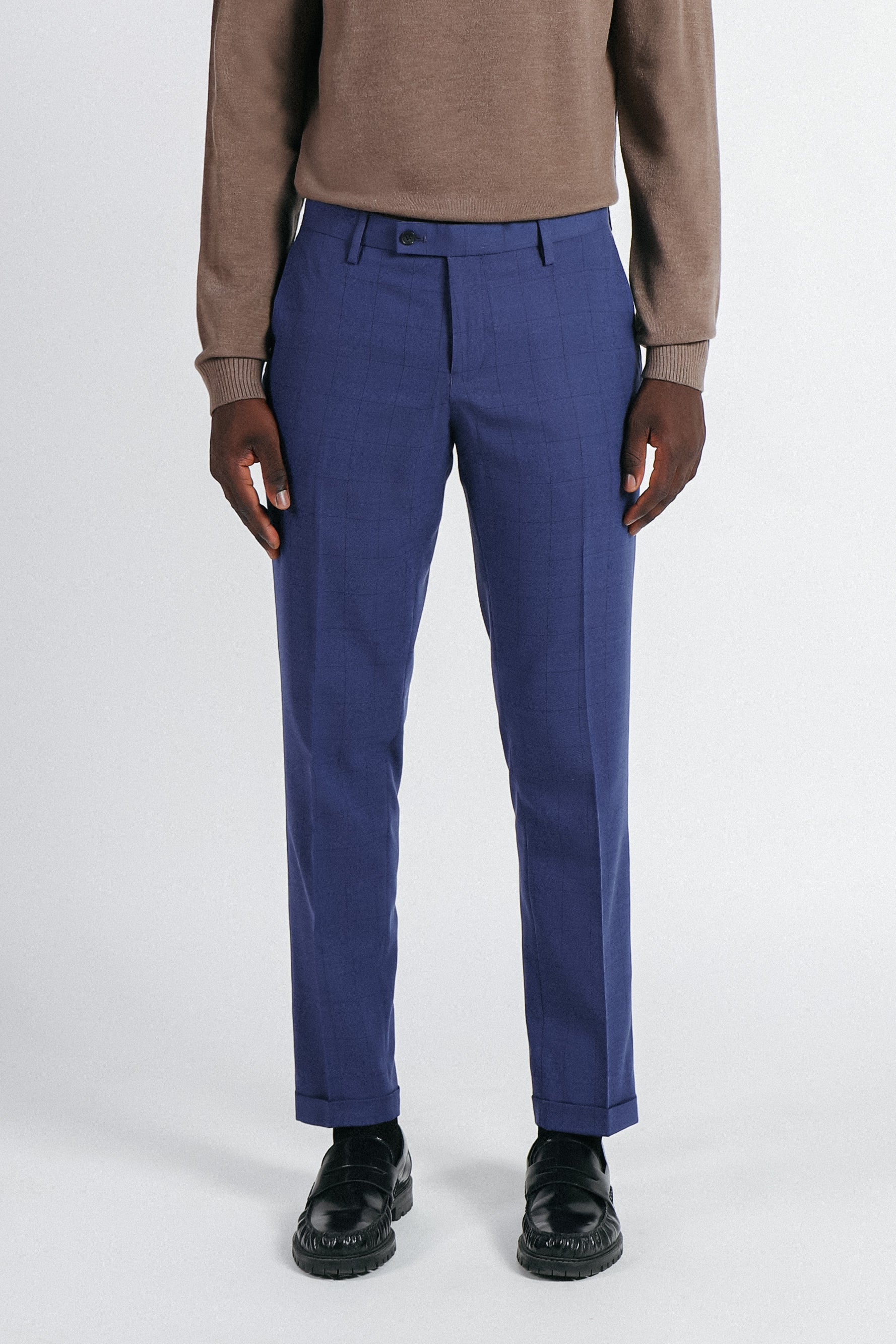PANTALONE DA ABITO A QUADRI BLUETTE - Sonnybono