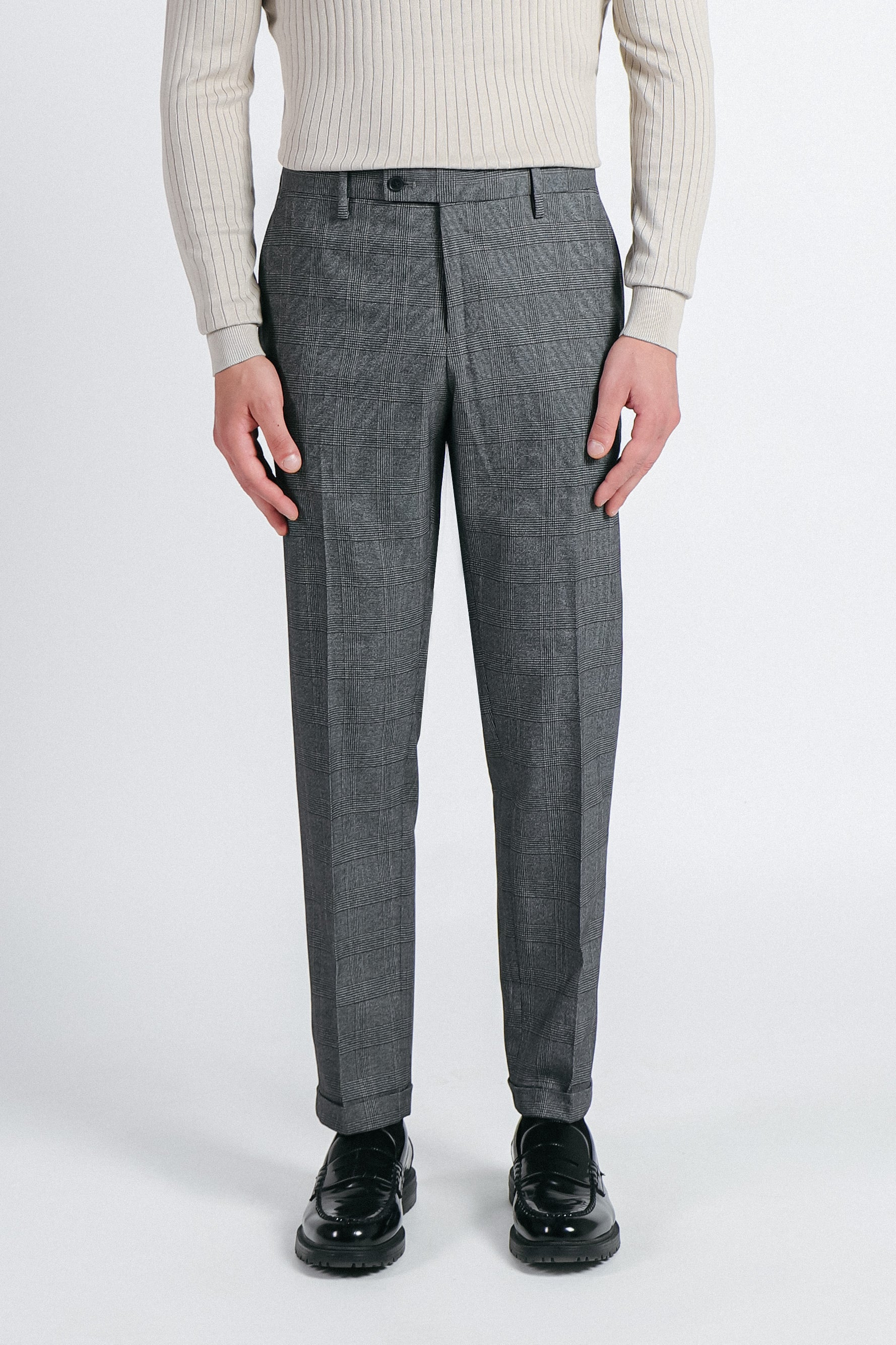 PANTALONE DA ABITO A QUADRI GRIGIO - Sonnybono