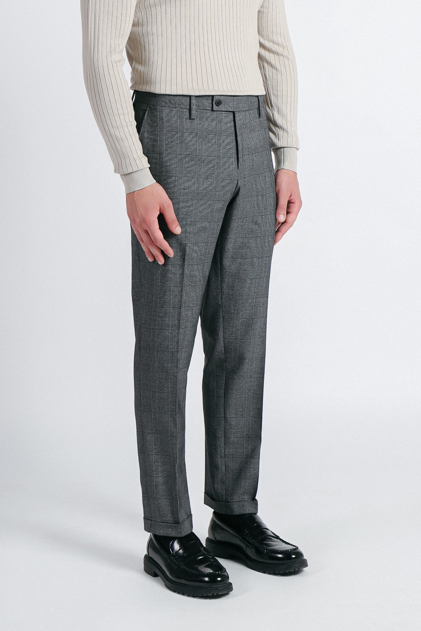PANTALONE DA ABITO A QUADRI GRIGIO - Sonnybono