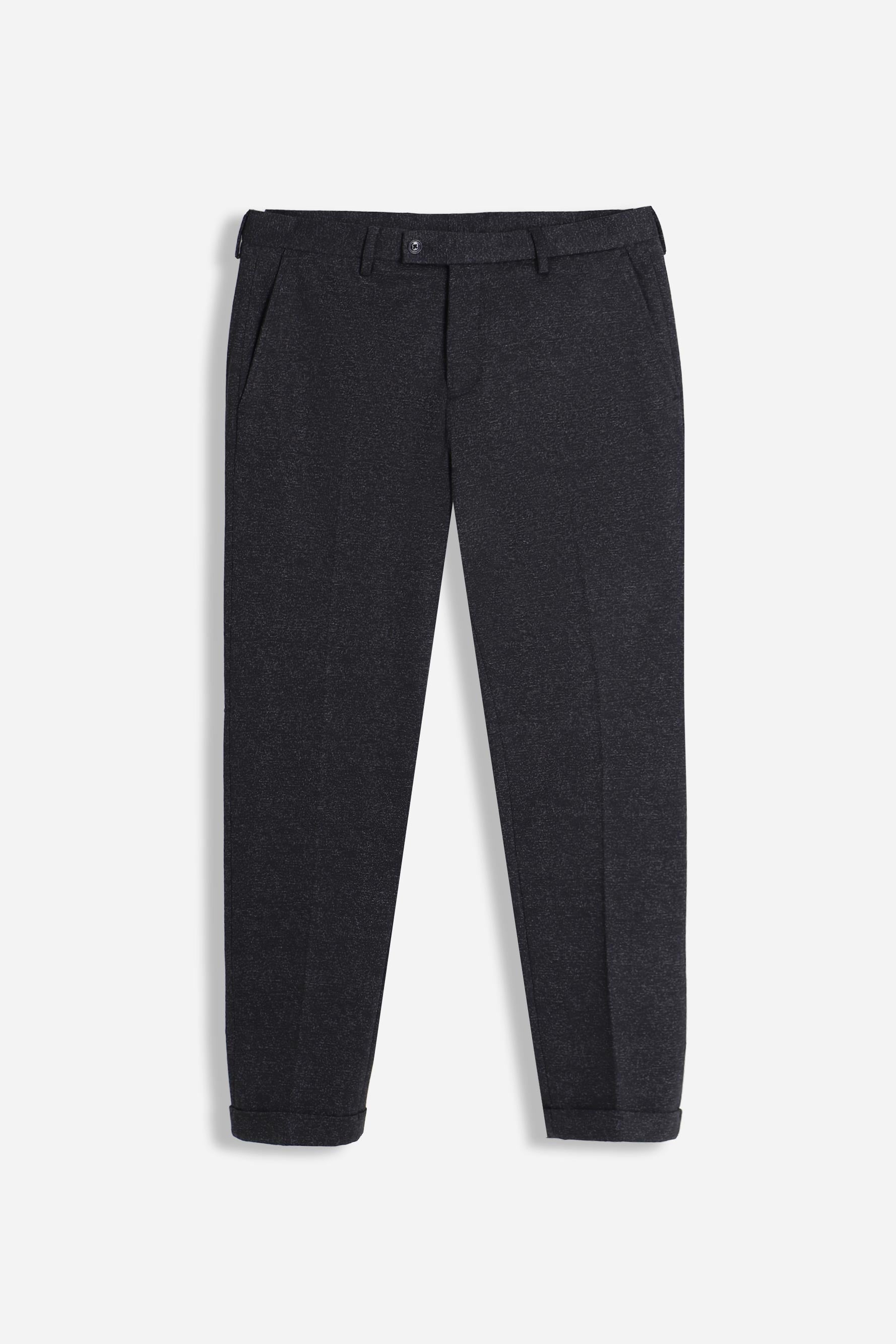 Pantaloni uomo punto Milano neri regular fit Sonny Bono vista frontale