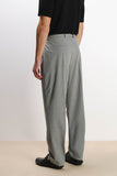 PANTALONE FANTASIA A RIGHE CON CINTURA GRIGIO