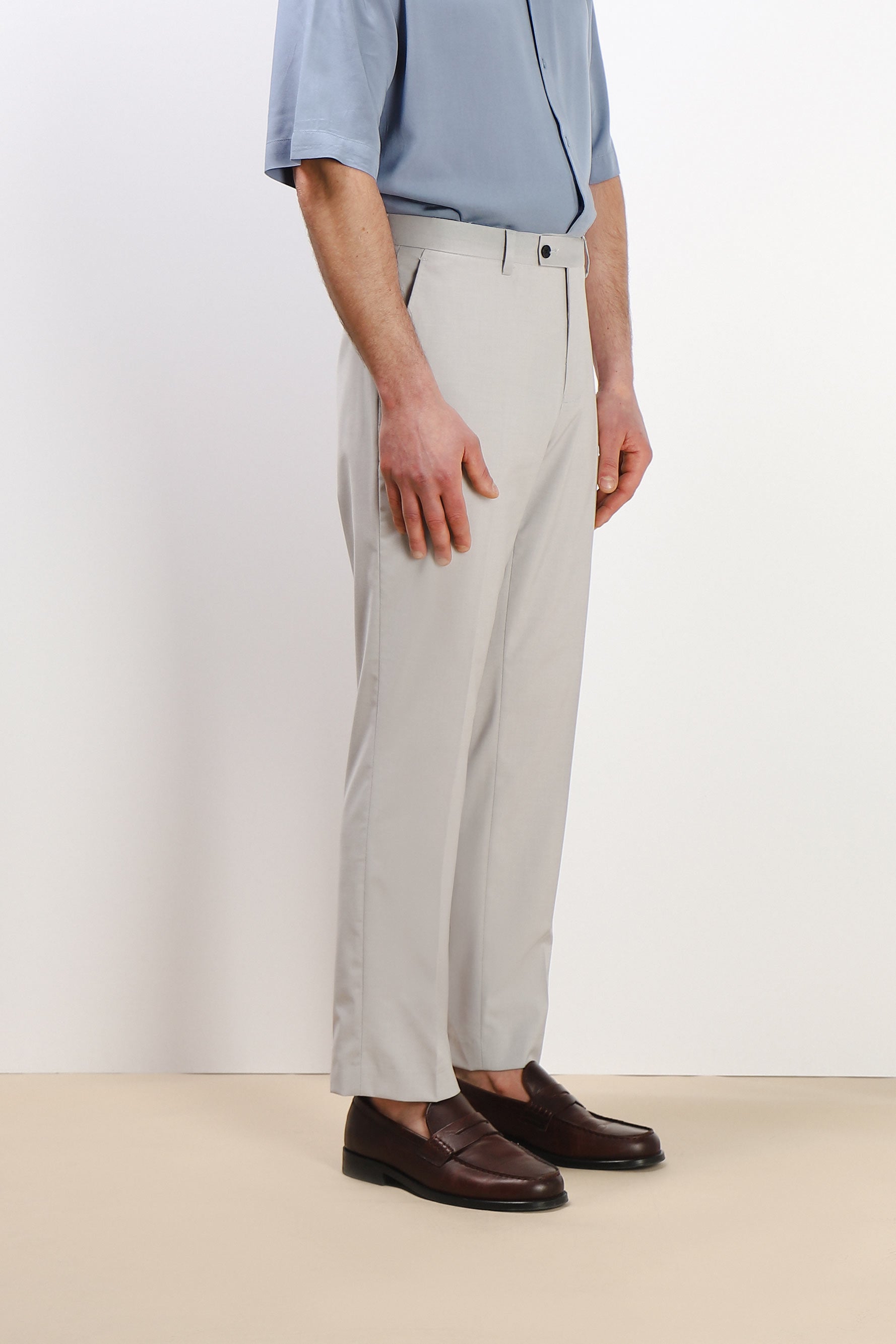 PANTALONE DA ABITO SENZA RISVOLTO GRIGIO
