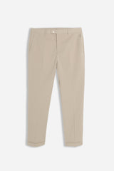 PANTALONE DA ABITO CON RISVOLTO SABBIA