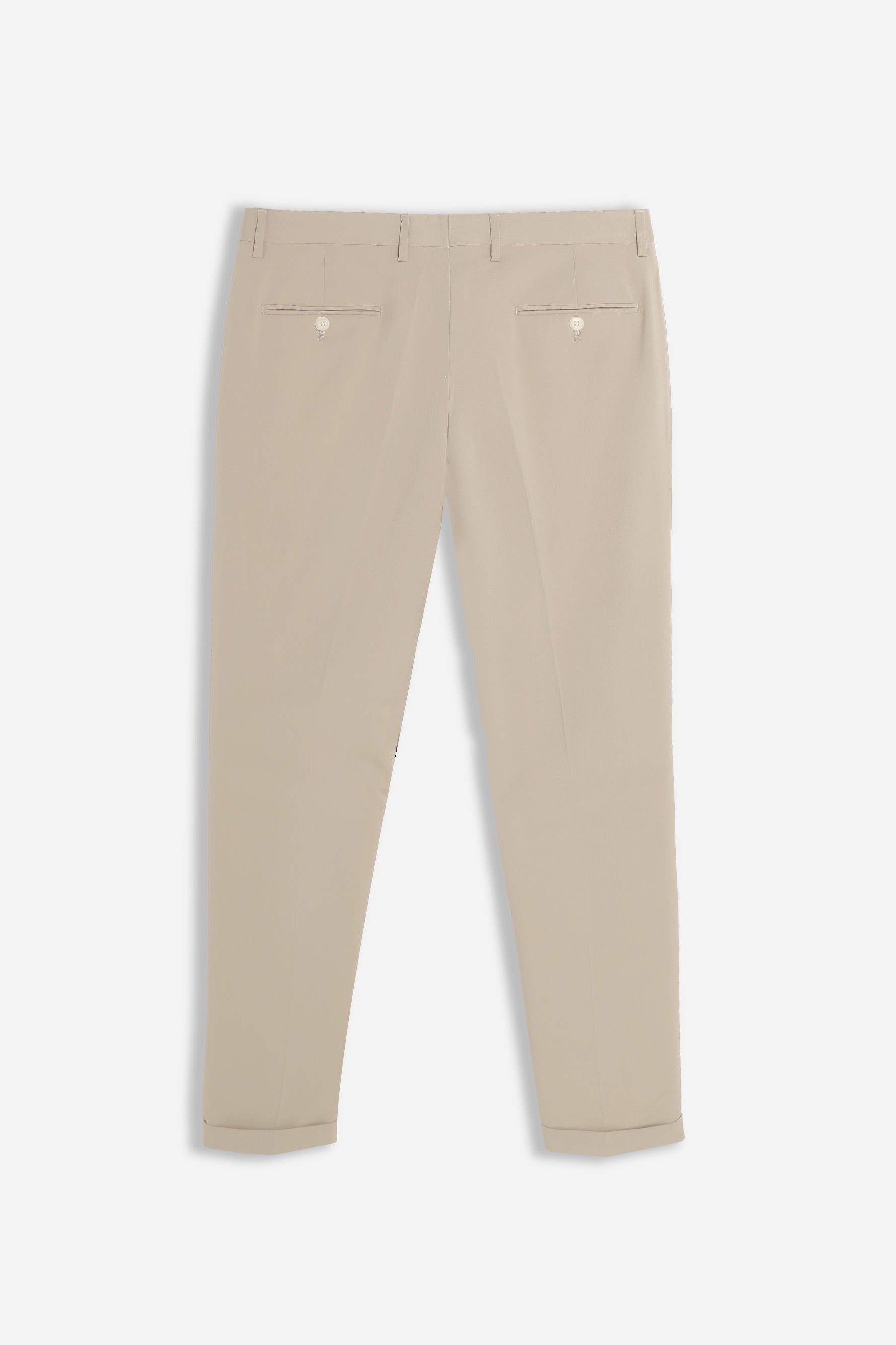 PANTALONE DA ABITO CON RISVOLTO SABBIA