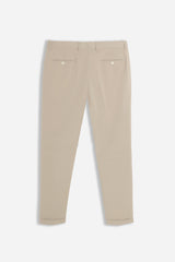 PANTALONE DA ABITO CON RISVOLTO SABBIA