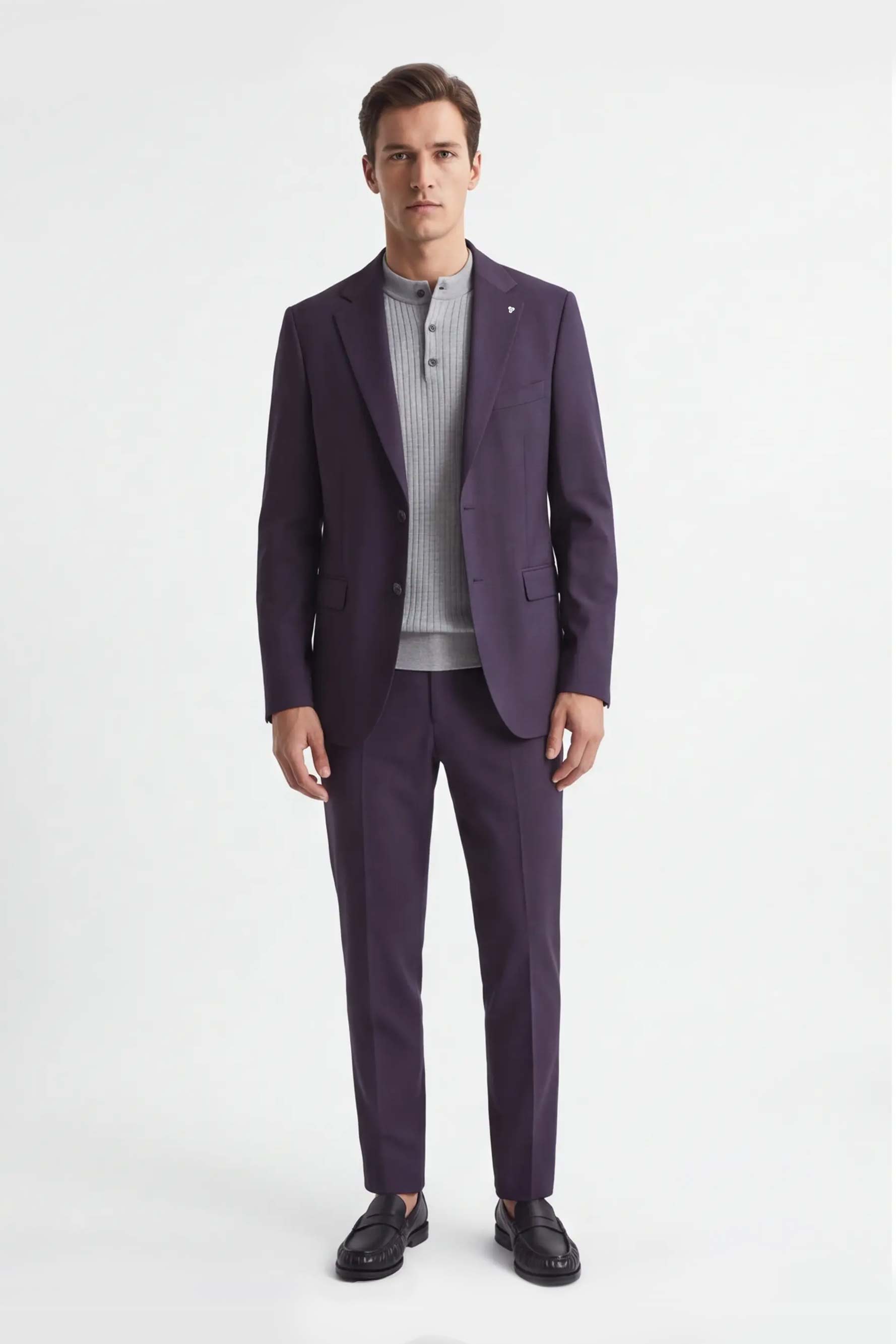 Pantalone da abito uomo vinaccia Sonny Bono, vista frontale