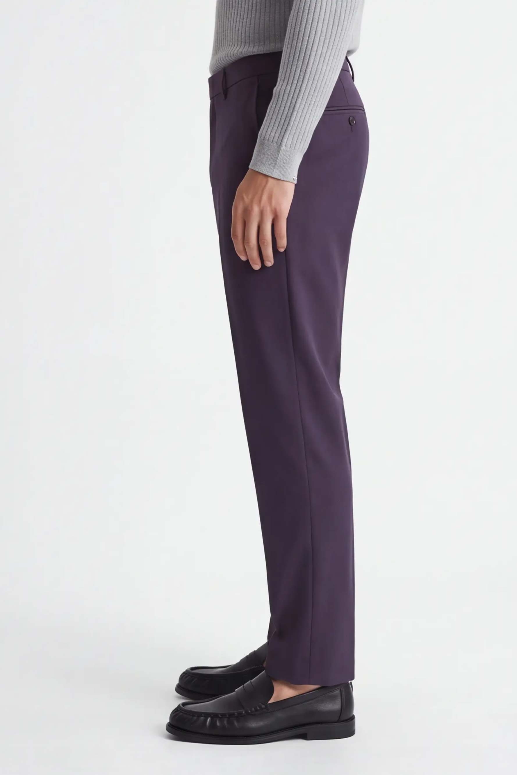 Pantalone elegante uomo vinaccia, vista laterale