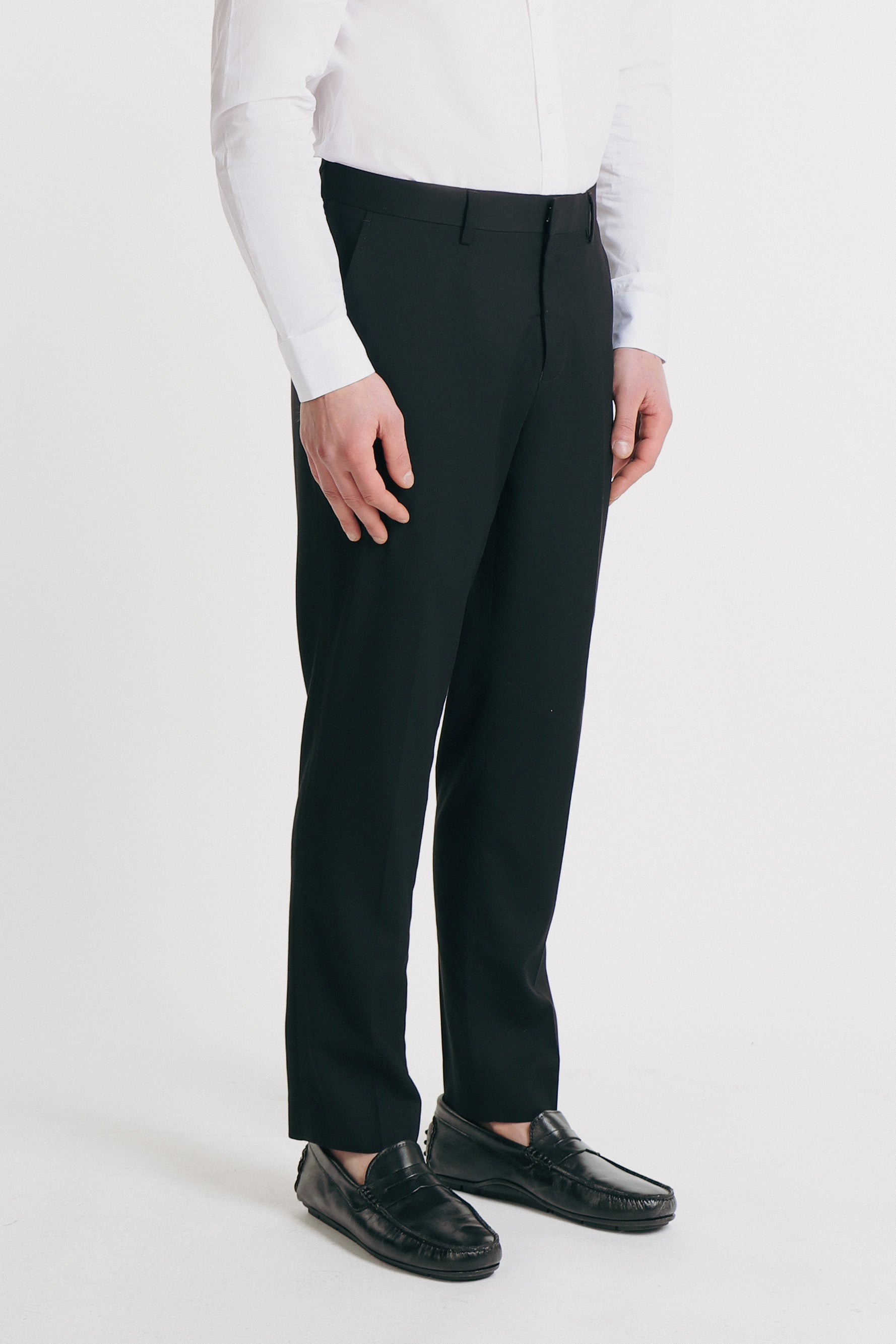 PANTALONI CLASSICI CON BORDINO IN RASO NERO - Sonnybono