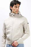 GIUBBOTTO BOMBER MAGLIA CON CAPPUCCIO A CONTRASTO GRIGIO