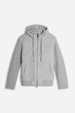 GIUBBOTTO IN PANNO FULL ZIP CON CAPPUCCIO E MANICHE IN RIB GRIGIO