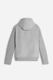 GIUBBOTTO IN PANNO FULL ZIP CON CAPPUCCIO E MANICHE IN RIB GRIGIO