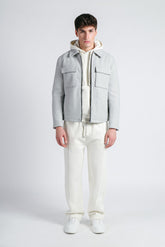 GIUBBOTTO COLLO CAMICIA IN PANNO GRIGIO CHIARO