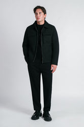 GIUBBOTTO COLLO CAMICIA IN PANNO NERO